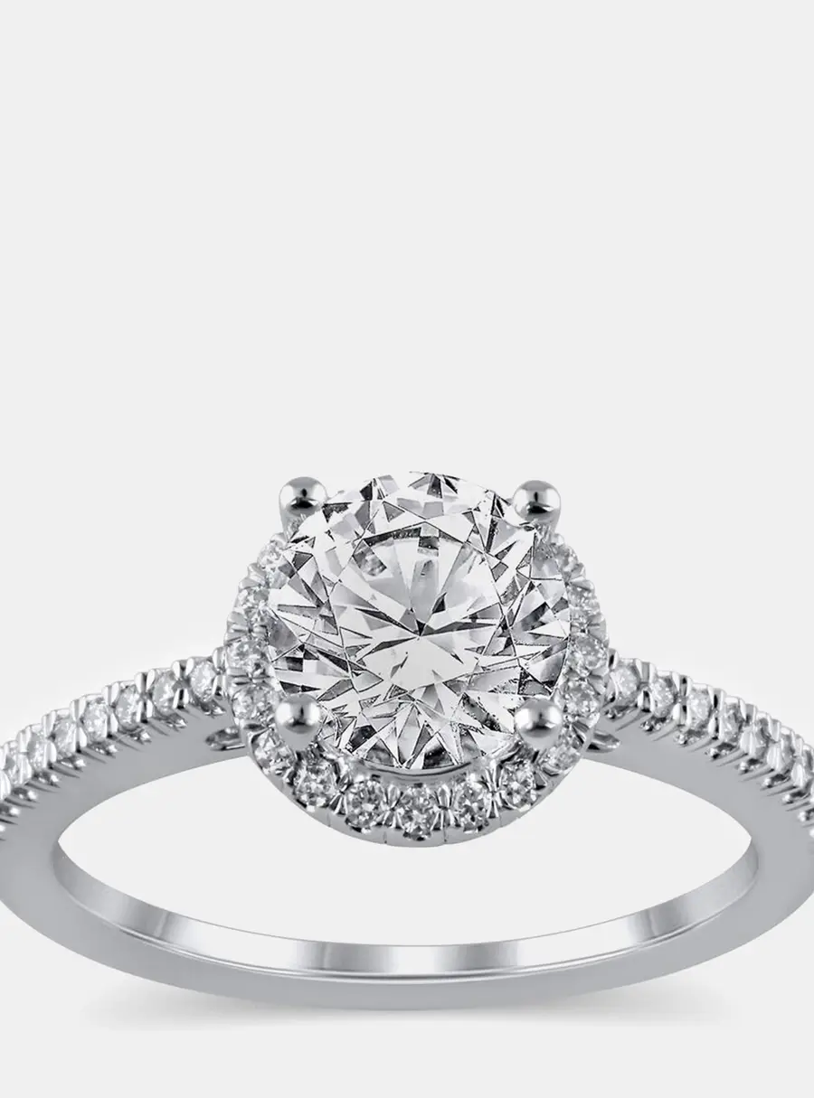 14K White Gold  Lab Grown Diamond Engagement Ring (1 cts) US 7
