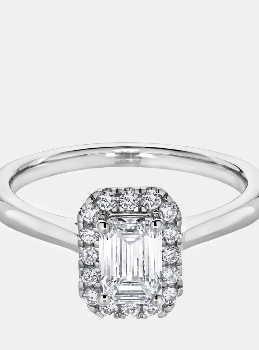 14K White Gold  Lab Grown Diamond Solitaire plus Ring  (0.9 cts) US 7