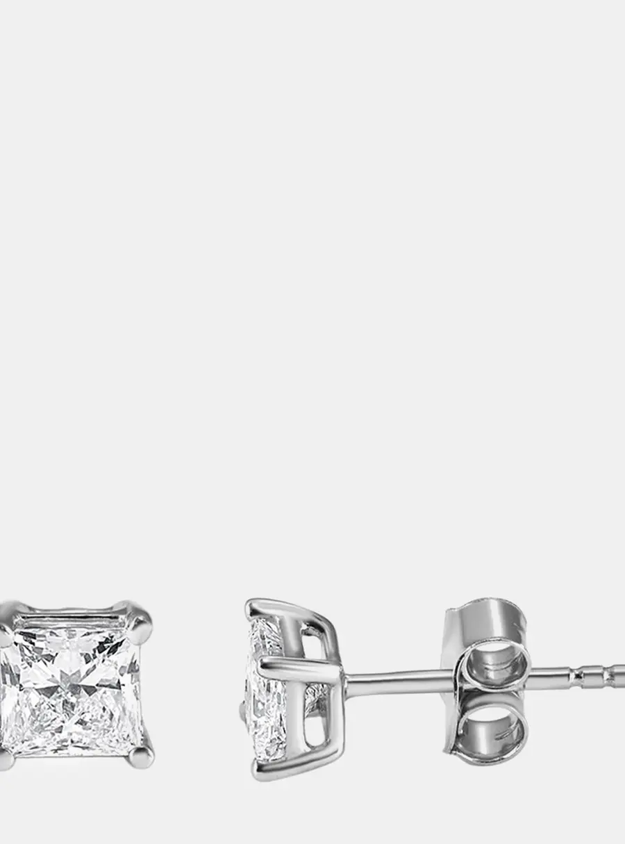 14K White Gold  Lab Grown Diamond Basic Stud Earring (0.8 cts)