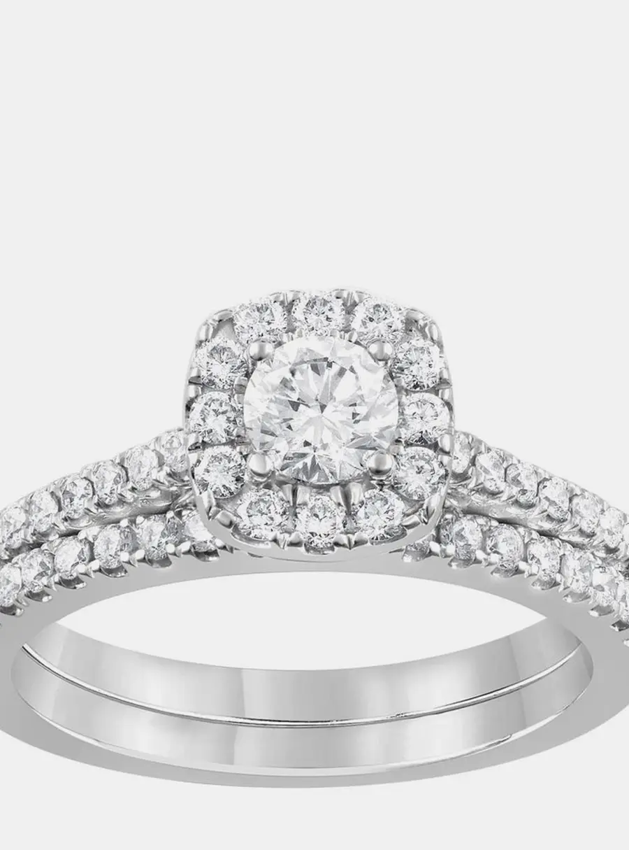 1 ct 14k White Gold Lab Grown Diamond Bridal Set US 7