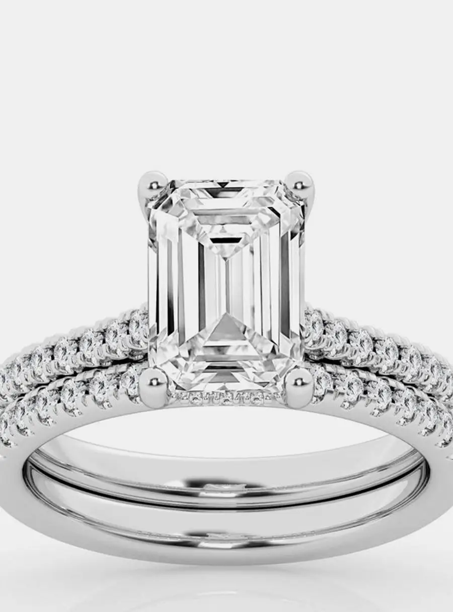 2.5ct 14k White Gold Lab Grown Diamond Bridal Set