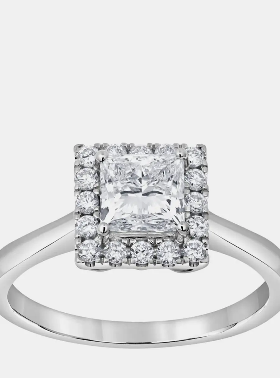 1.15ct 14k White Gold Lab Grown Diamond Engagement Ring US 7