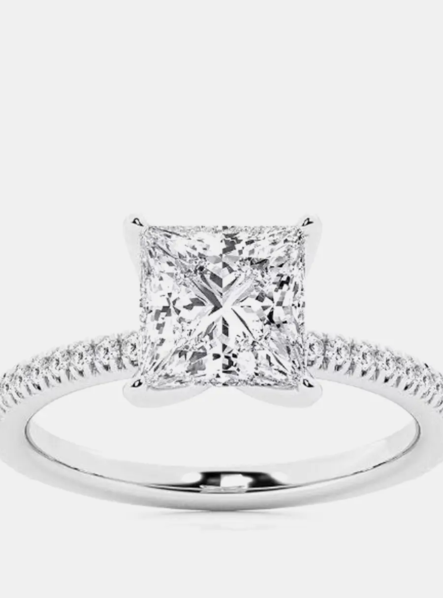 1.23ct 14k White Gold Lab Grown Diamond Engagement Ring