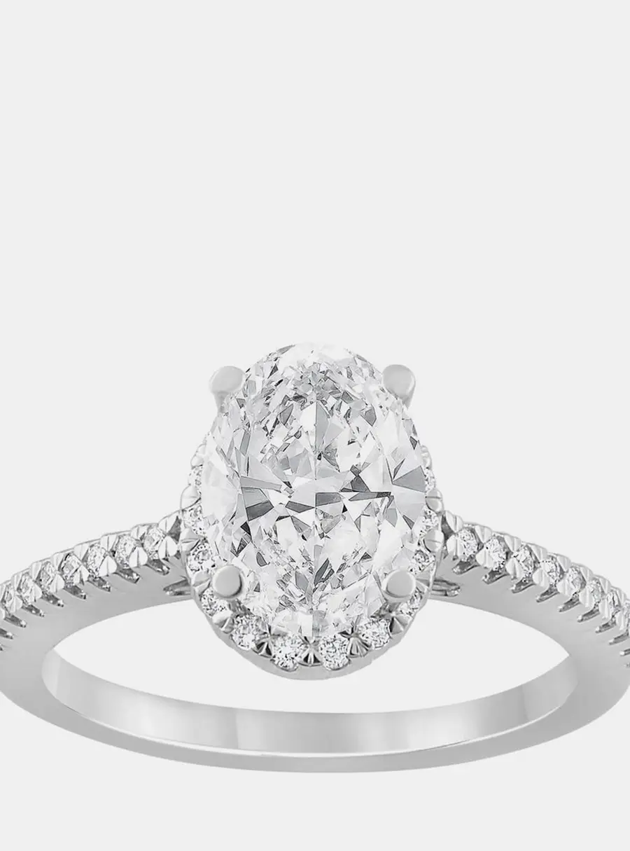 1ct 14k White Gold Lab Grown Diamond Engagement Ring US 7