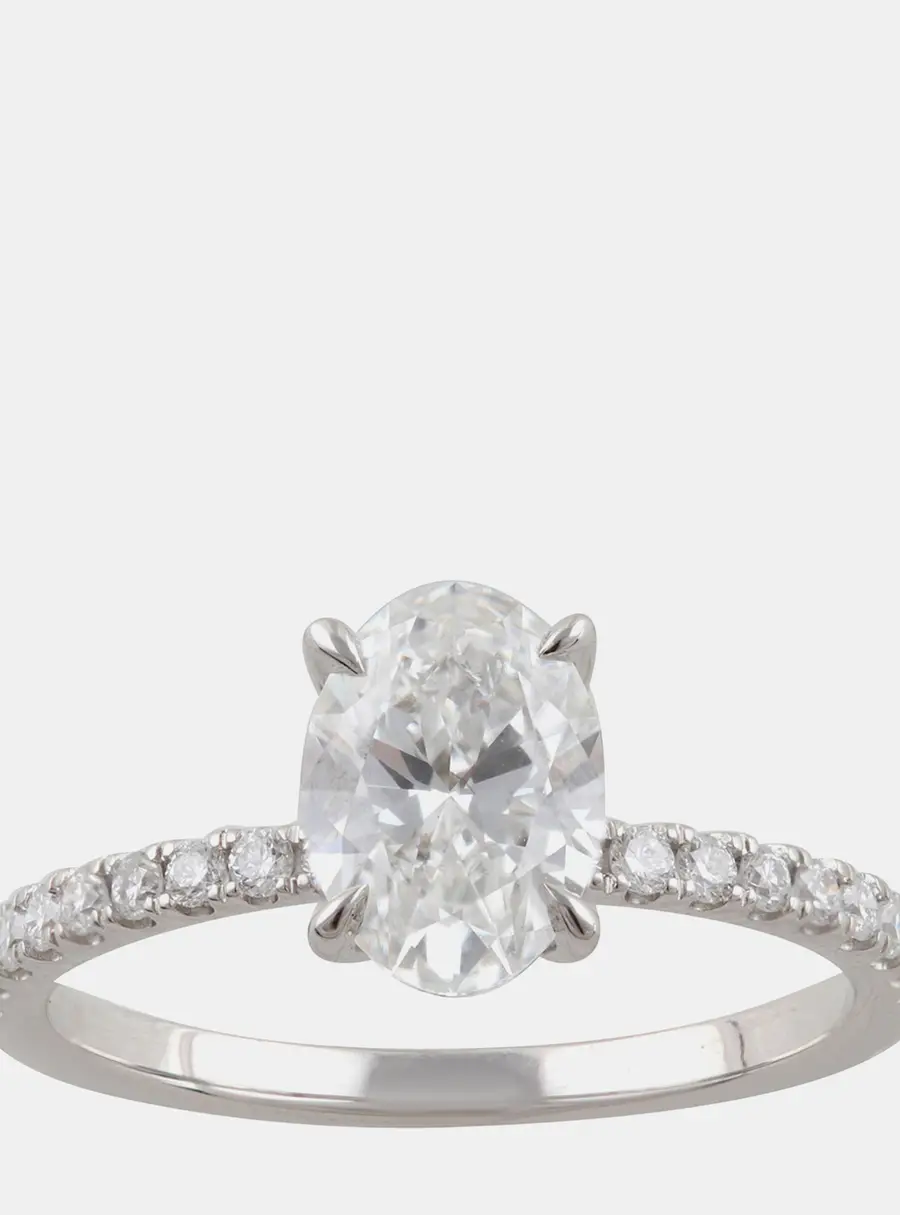 1.7ct 14k White Gold Lab Grown Diamond Engagement Ring