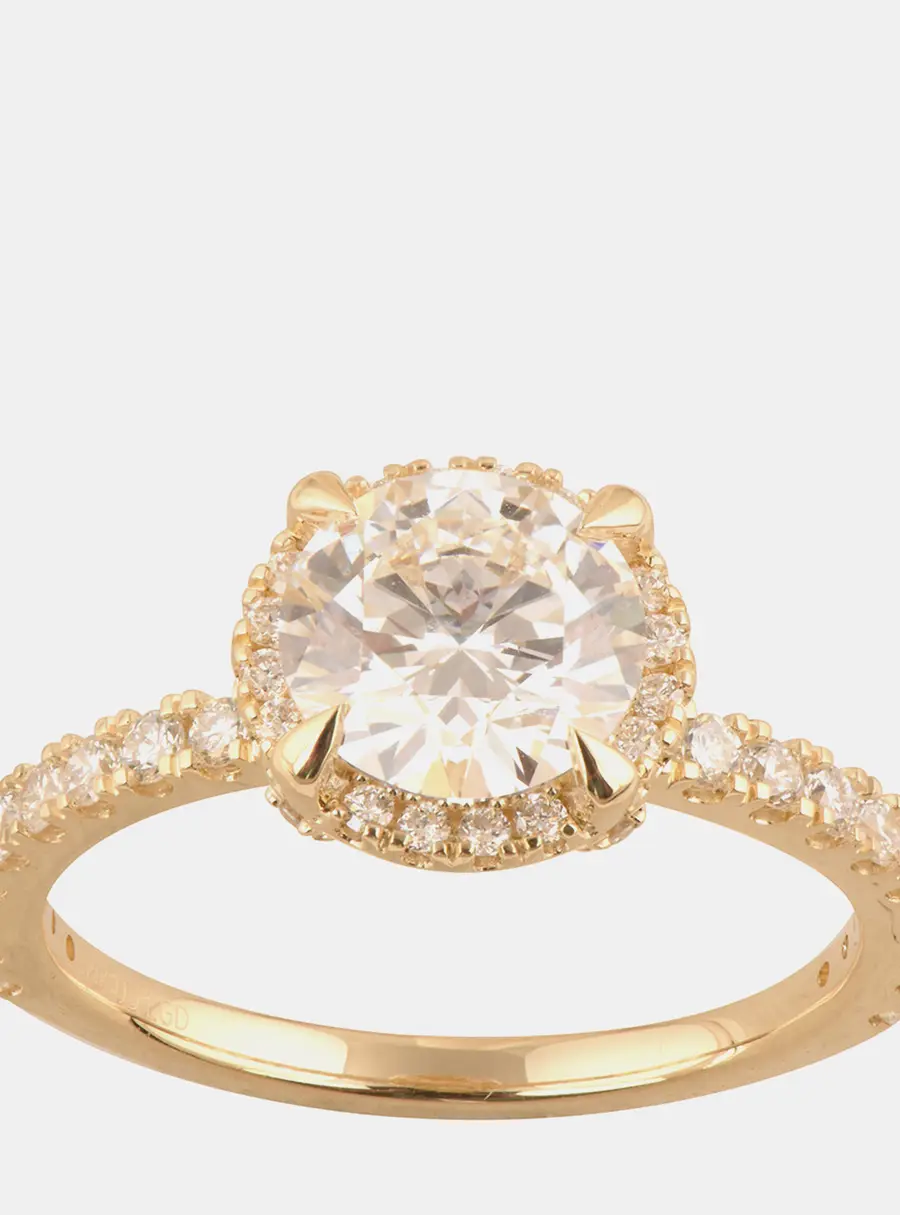 2.23 ct 14k Yellow Gold Lab Grown Diamond Engagement Ring US 7