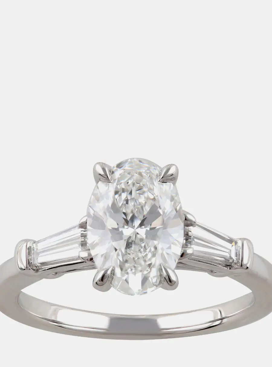 2.23ct 14k White Gold Lab Grown Diamond 3 Stone Ring