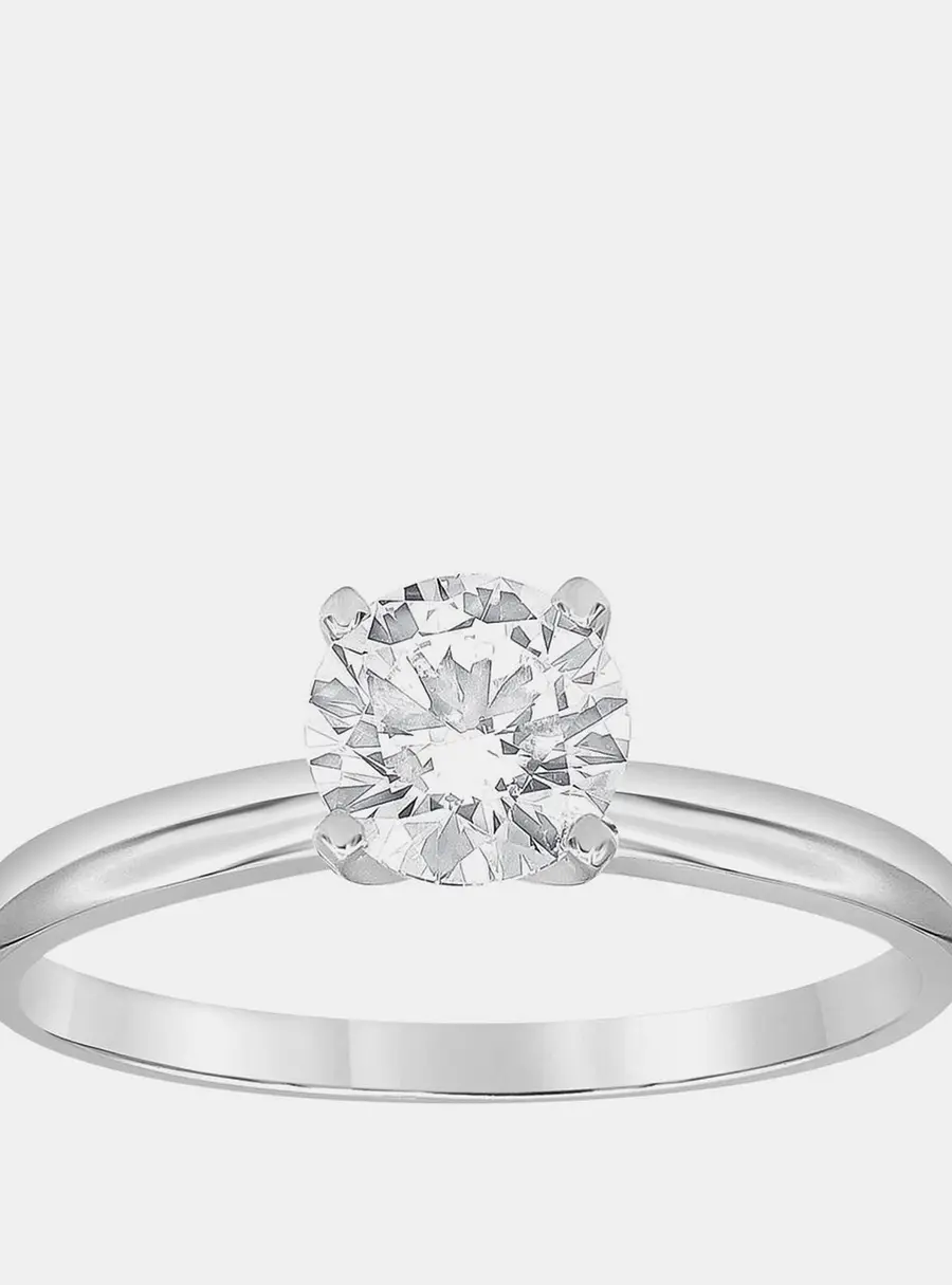 2.04 cts 14k White Gold Lab Grown Diamond Solitaire Ring US 7