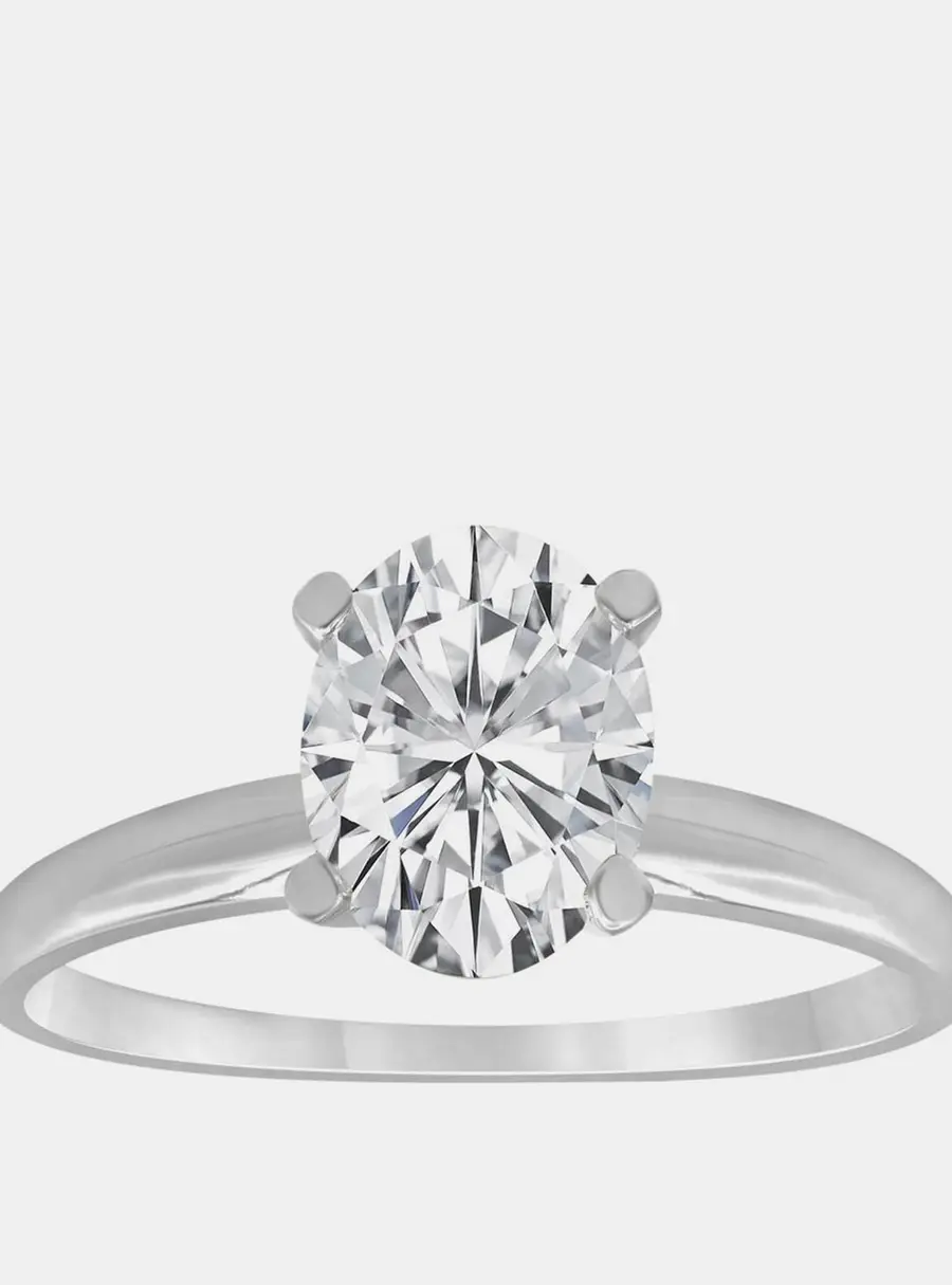0.75ct 14k White Gold Lab Grown Diamond Solitaire Ring
