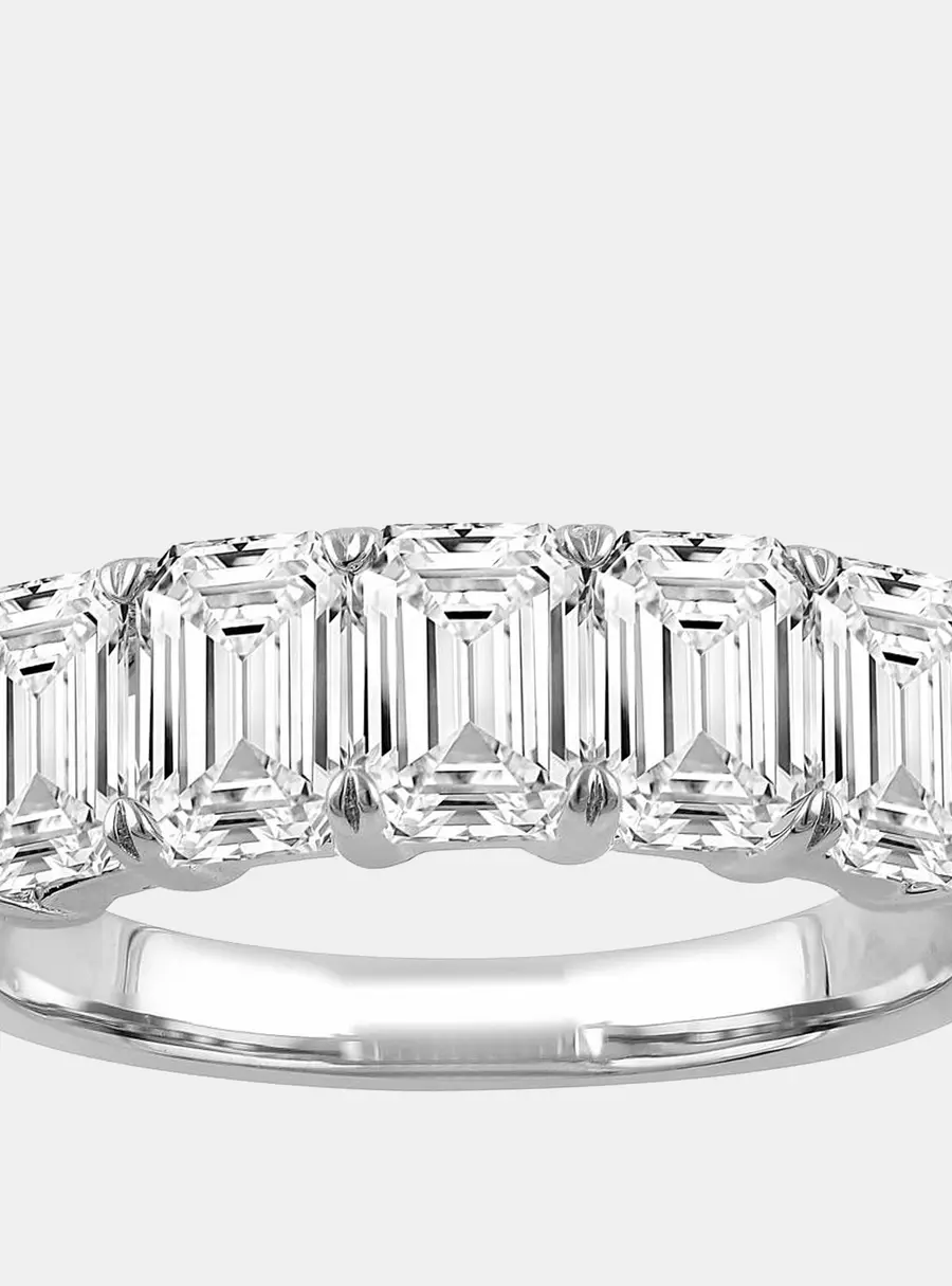 2.45ct 14k White Gold Lab Grown Diamond 5 Stone Band