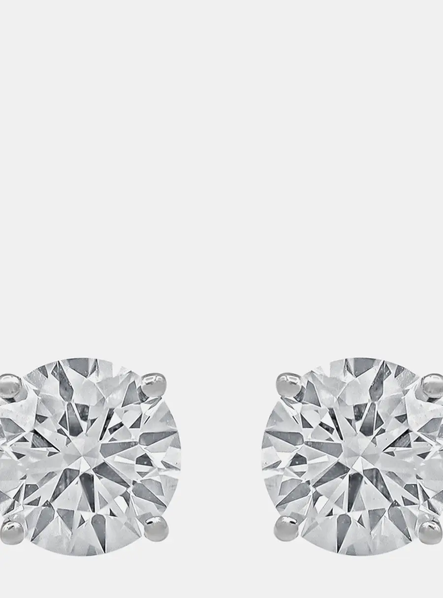 4ct 14k White Gold Lab Grown Diamond Basic Stud Earring
