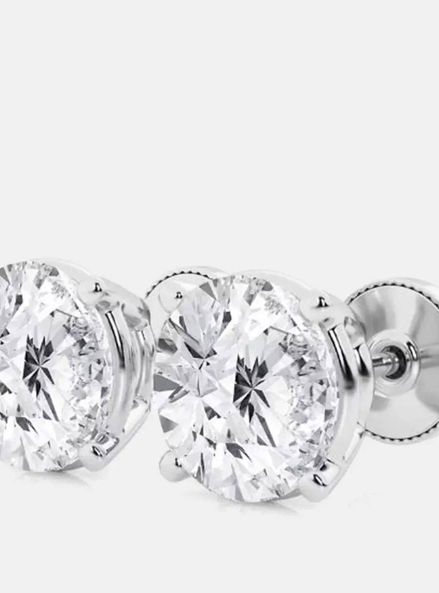5.45ct 14k White Gold Lab Grown Diamond Basic Stud Earring