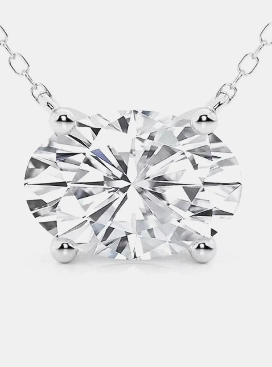 0.45ct 14k White Gold Lab Grown Diamond Solitaire Pendant