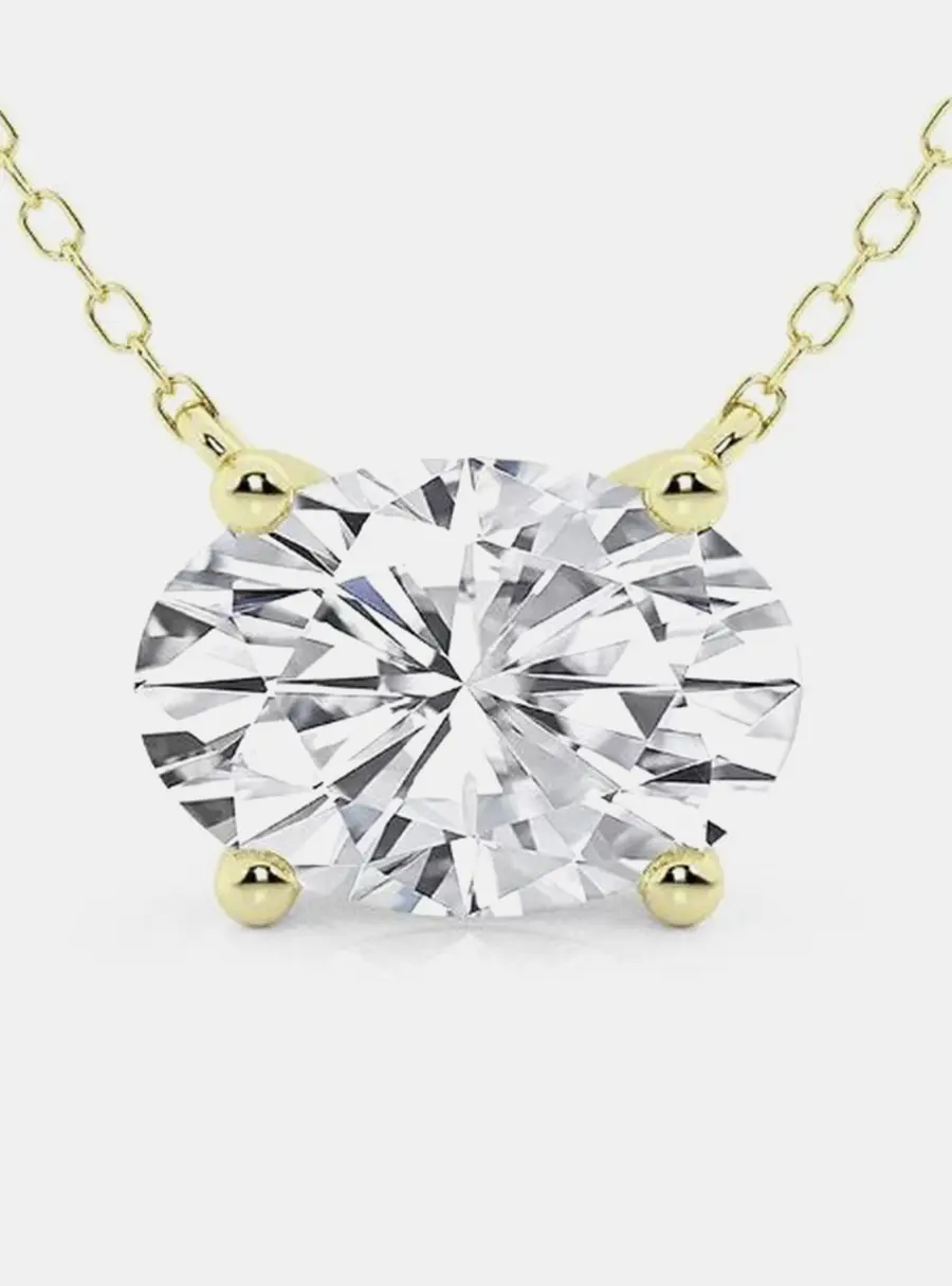 0.45ct 14k Yellow Gold Lab Grown Diamond Solitaire Pendant