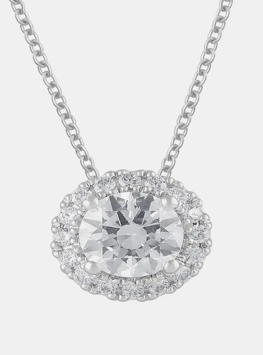 1.21ct 14k White Gold Lab Grown Diamond Halo Pendant