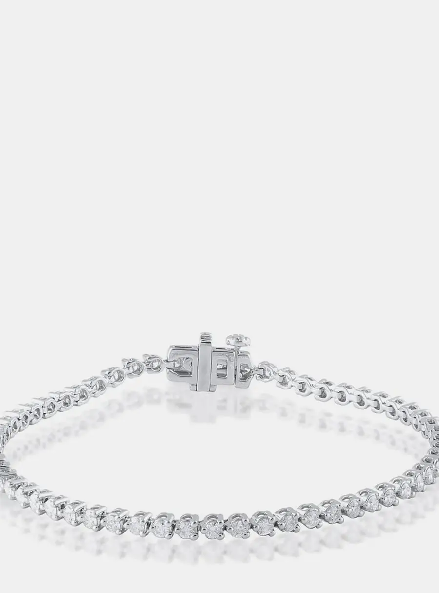 5ct 14k White Gold Lab Grown Diamond Tennis Bracelet