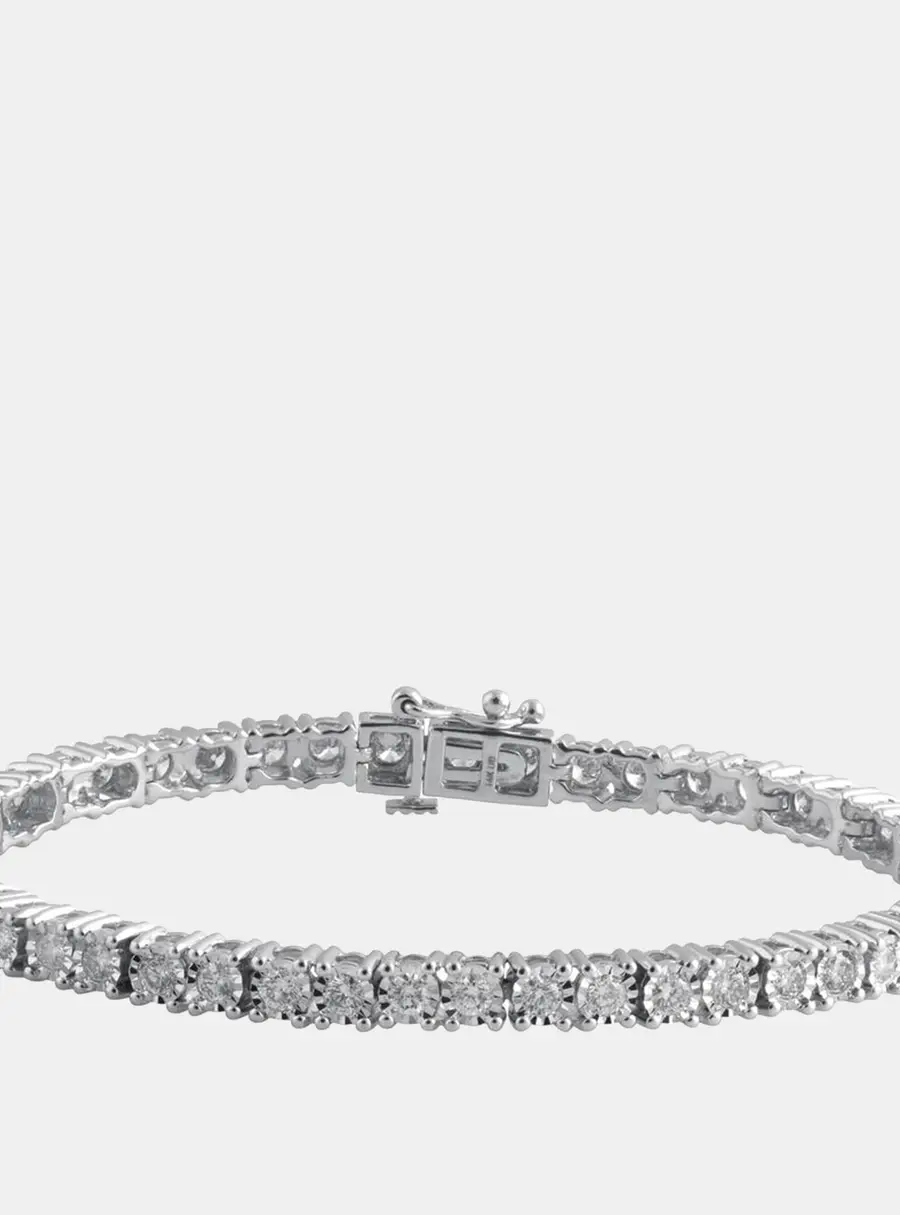 3.2ct 14k White Gold Lab Grown Diamond Tennis Bracelet