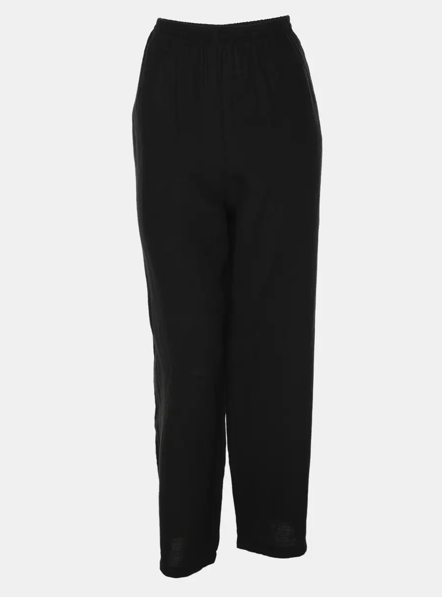 Eileen Fisher Black Linen Blend Straight Pants XXL