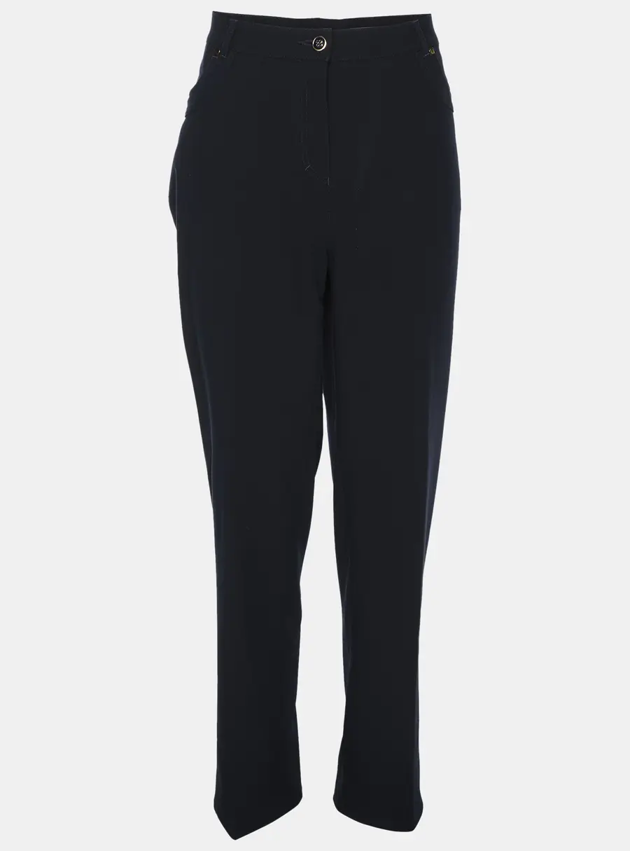 Elena Miro Navy Blue Jersey Crystal Embellished Pants XXL