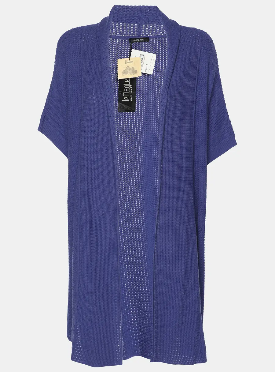 Elena Miro Blue Knit Cardigan L