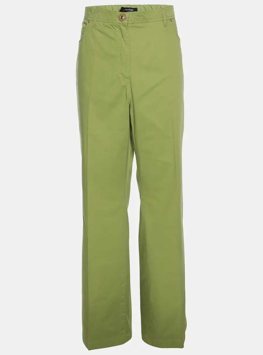 Elena Miro Green Stretch Cotton Wide Leg Pants XL