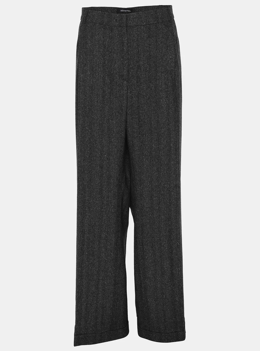 Elena Miro Grey Wool Blend Wide Leg Trousers XL