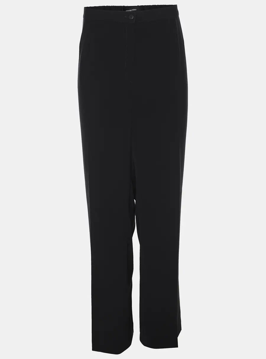 Elena Miro Navy Blue Crepe Straight Trousers XXL