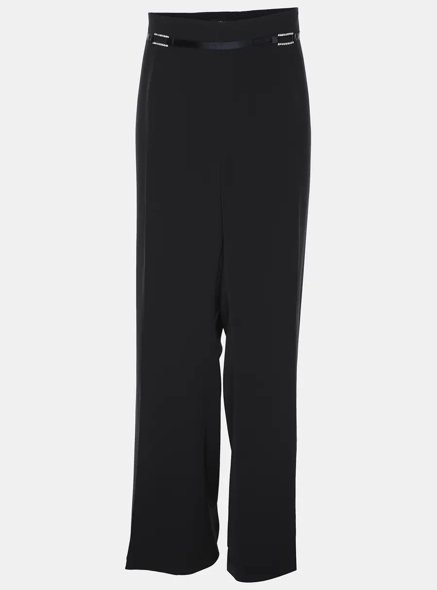 Elena Miro Navy Blue Crepe Straight Pants XXL