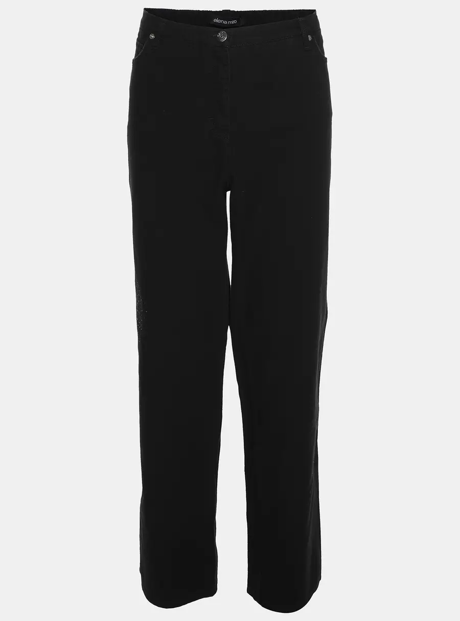 Elena Miro Black Denim Embellished Jeans XXL