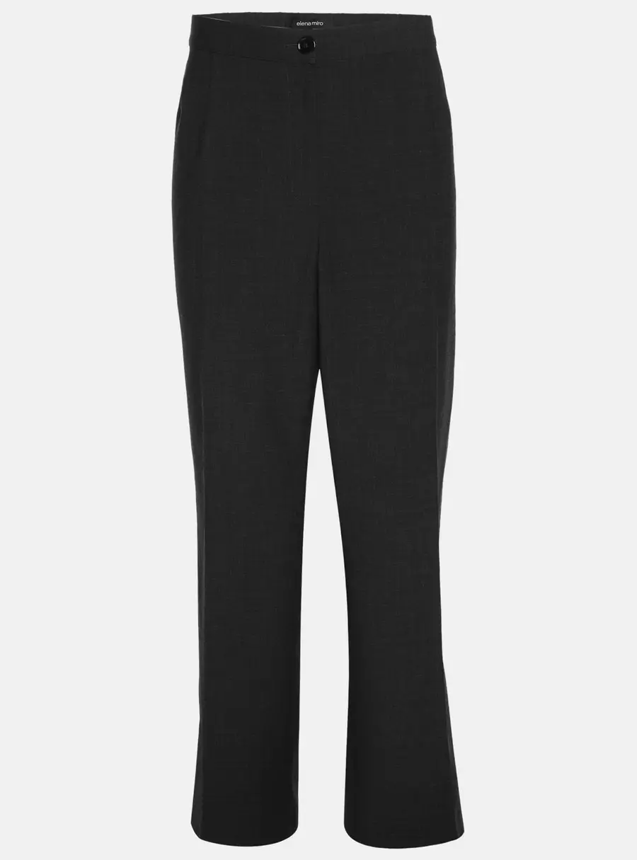 Elena Miro Dark Grey Wool Blend Wide Leg Trouser XL
