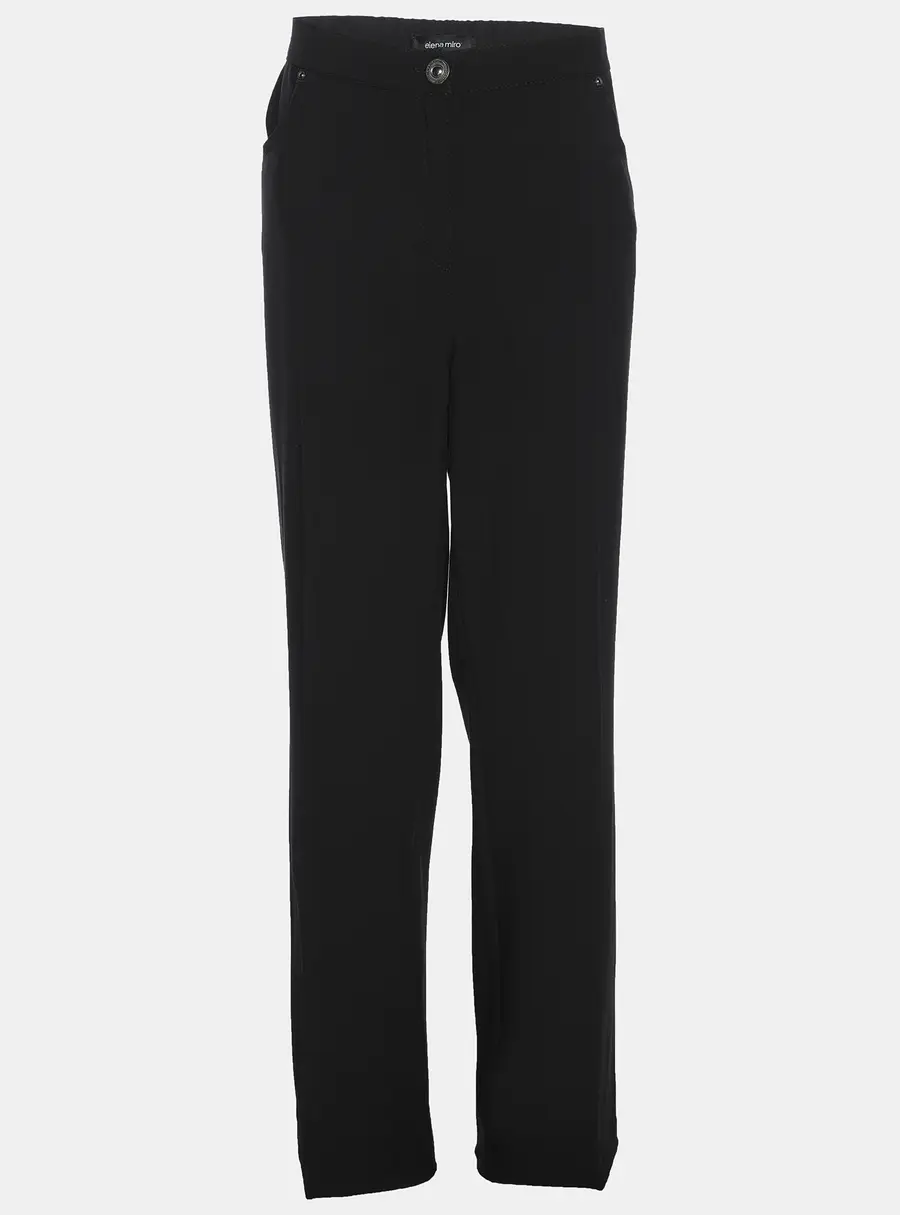Elena Miro Black Jersey Straight Pants XXL