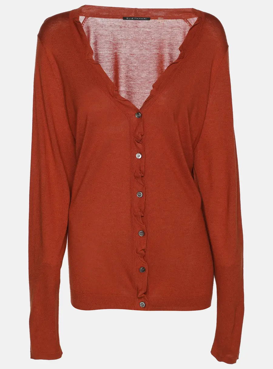 Elie Tahari Bronze Stretch Knit Sammy Long Sleeve Shirt XXL