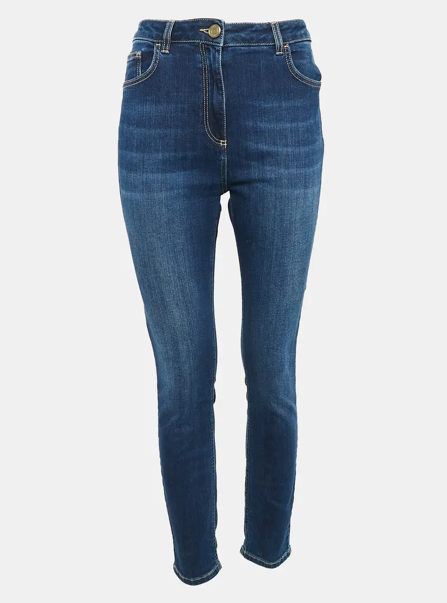 Elisabetta Franchi Blue Denim High Rise Jeans L Waist 31"