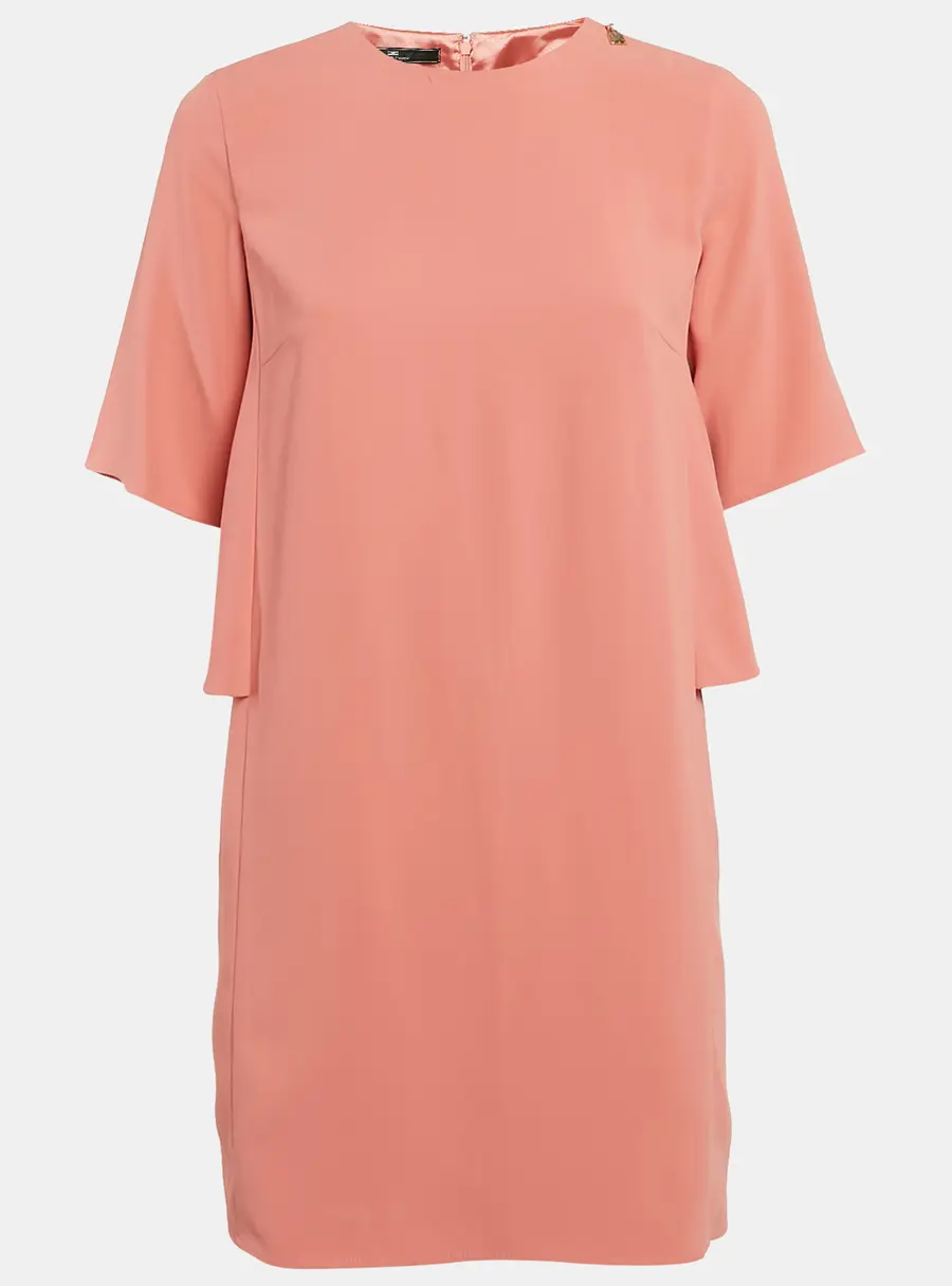 Elisabetta Franchi Peachy Pink Crepe Mini Dress M