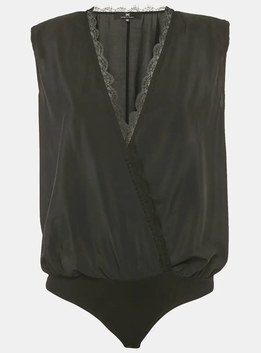 Elisabetta Franchi Silk Sleeveless Bodysuit M
