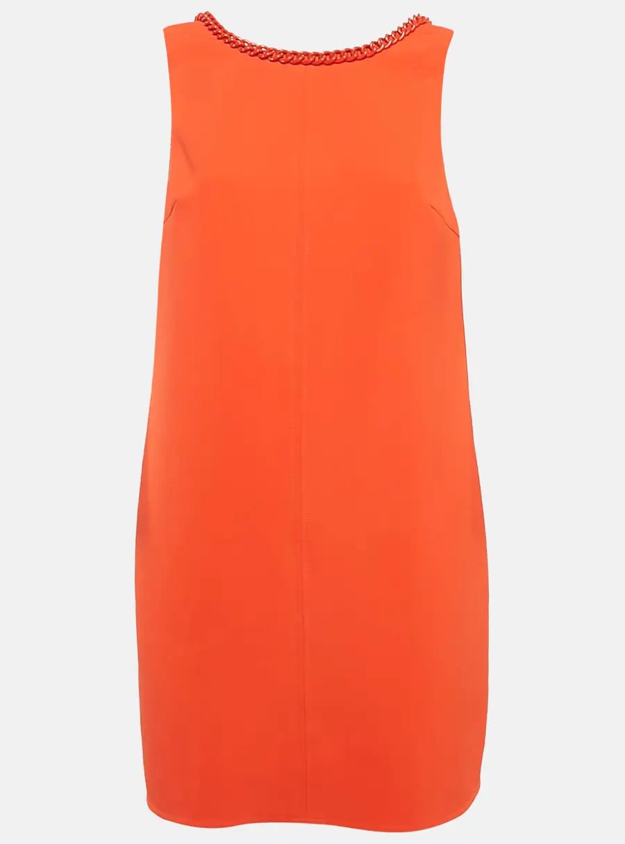 Elisabetta Franchi 20th Anniversary Orange Crepe Shift Dress M