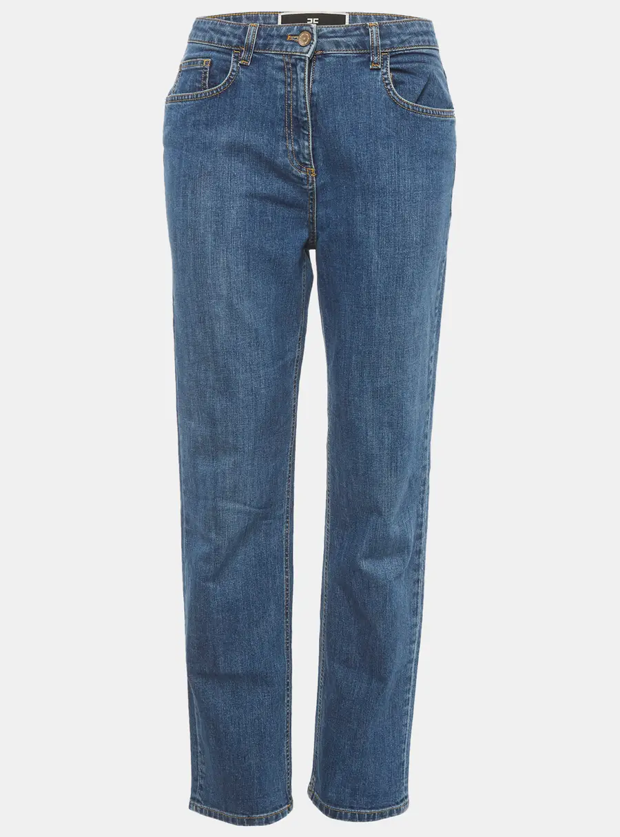Elisabetta Franchi Blue Faded Denim Skinny Jeans M/Waist 28"