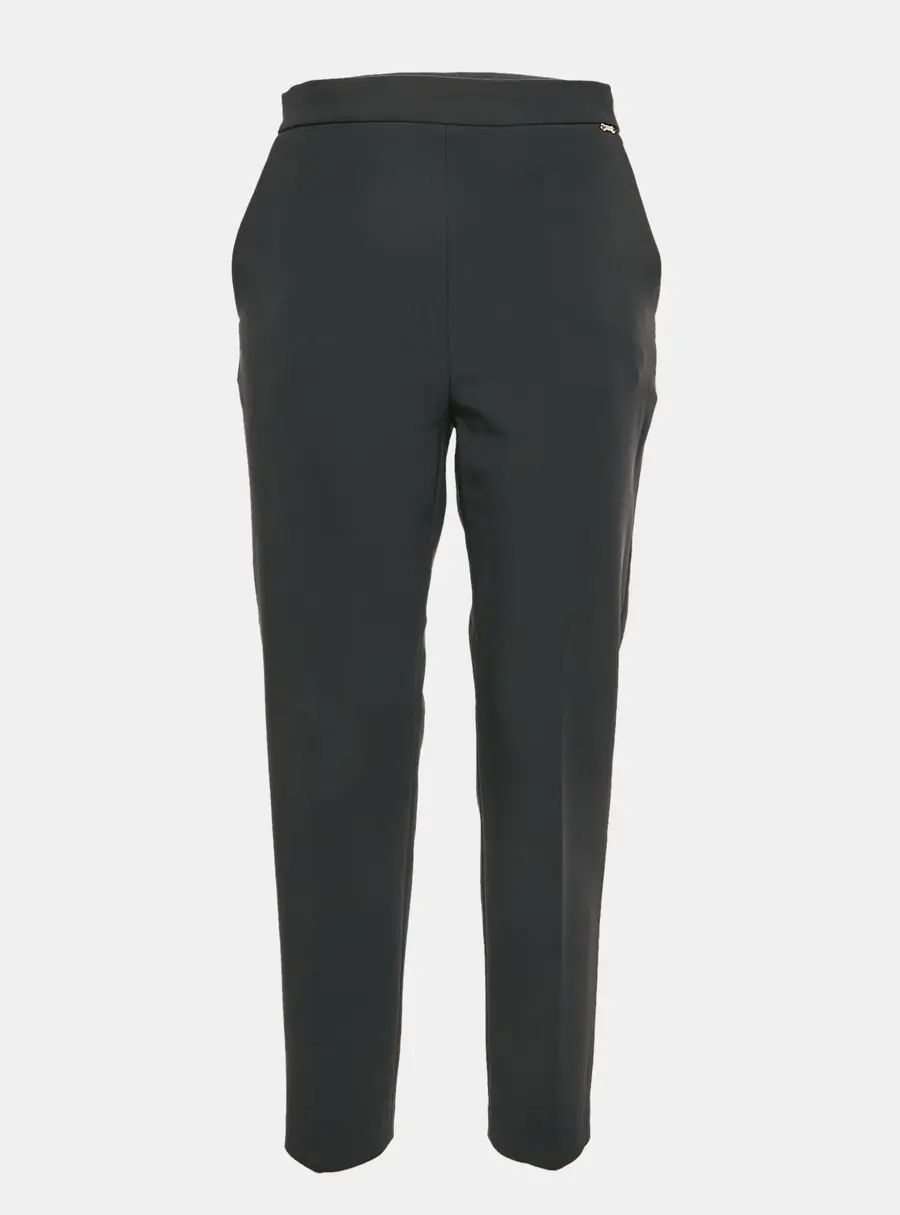 Elisabetta Franchi Black Crepe Straight Fit Trouser M