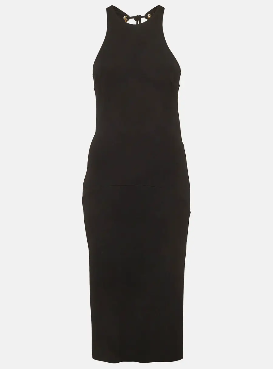 Elisabetta Franchi Black Jersey Open Back Midi Dress S
