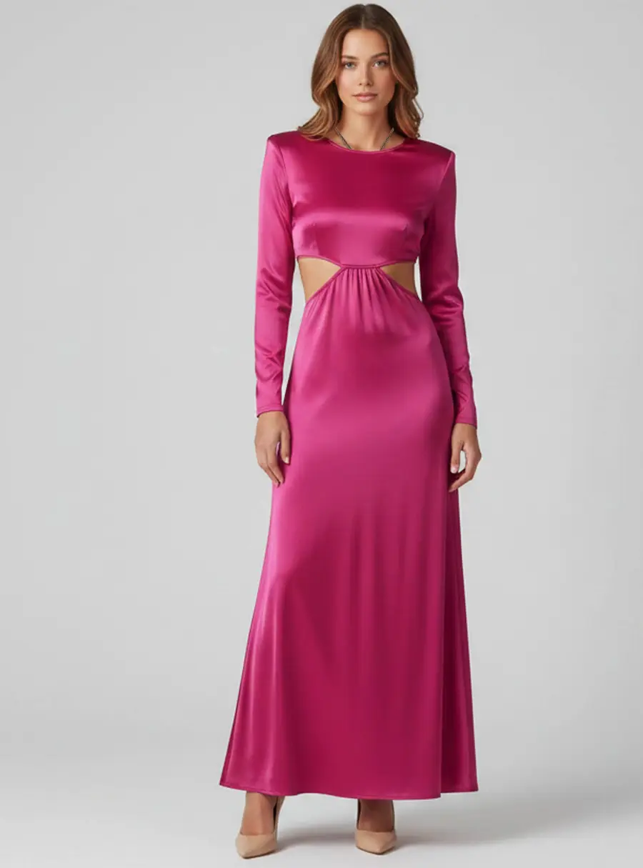 Elisabetta Franchi Pink Lamé Abito Donna Dress S