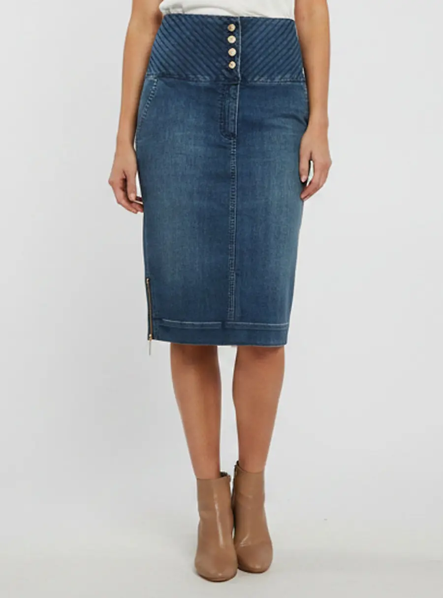 Elisabetta Franchi Blue Denim Gonna Jeans Skirt S