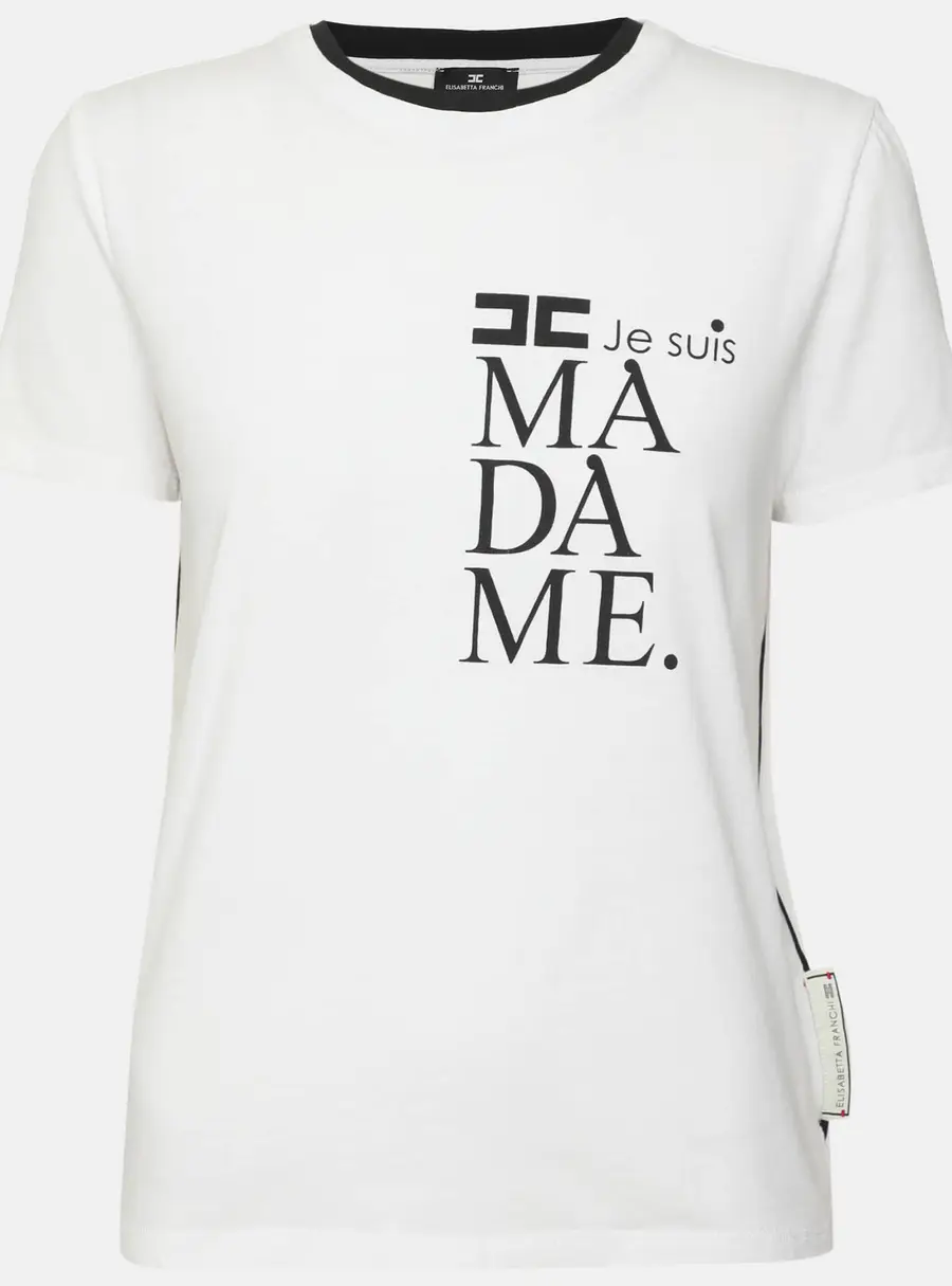 Elisabetta Franchi White Cotton T-Shirt M