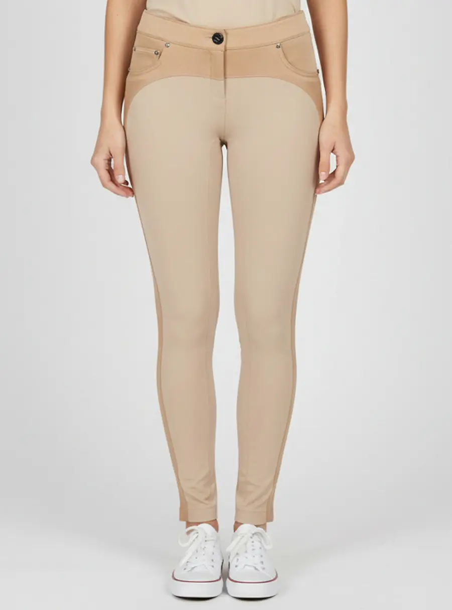 Elisabetta Franchi Beige Jersey Regular Fit Pants S