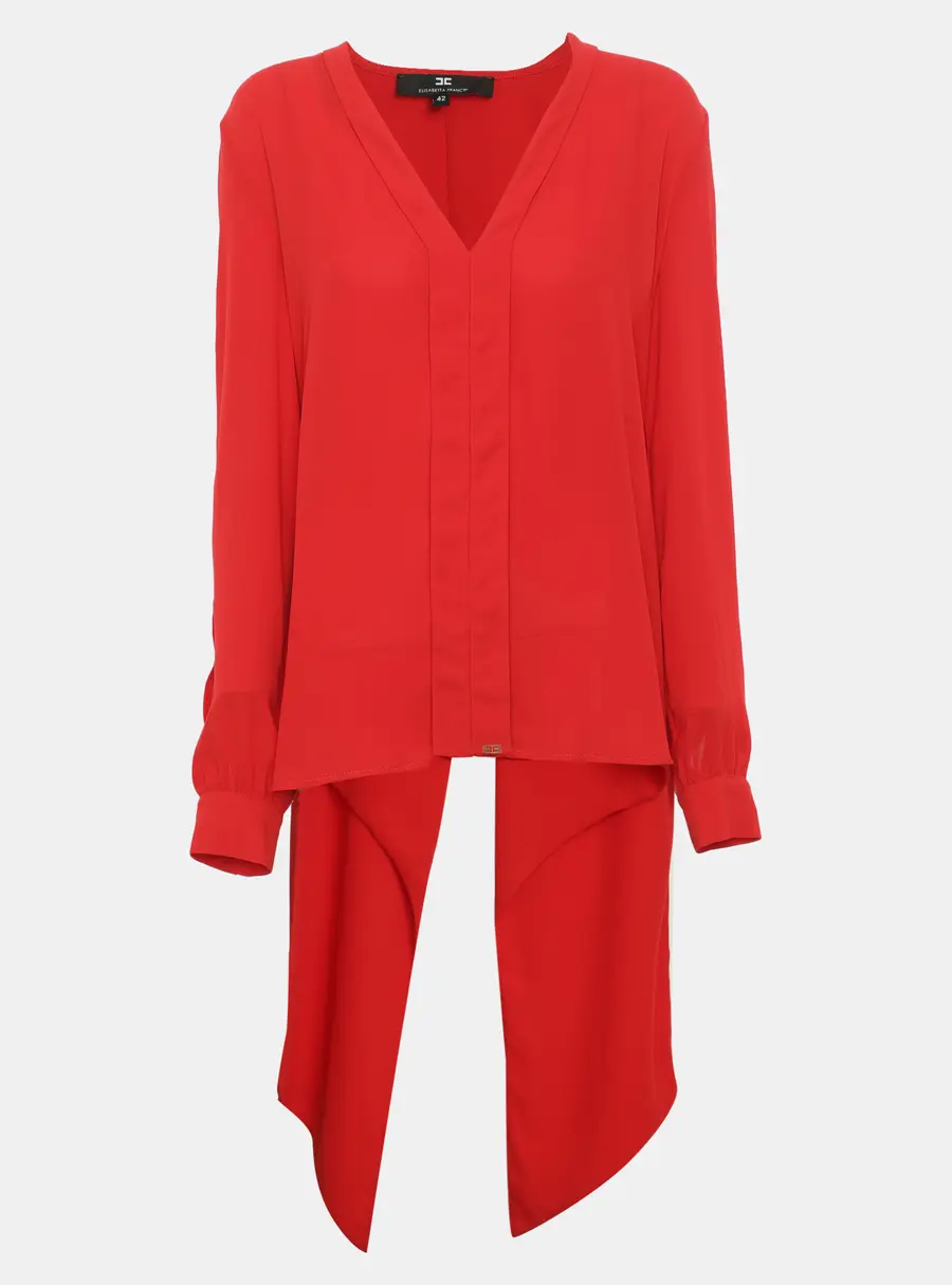Elisabetta Franchi Red Crepe Tunic Dress M