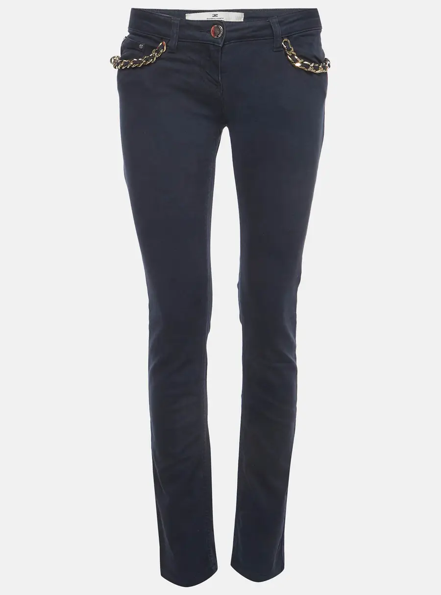 Elisabetta Franchi Navy Blue Denim Slim Fit Jean S /Waist 28"