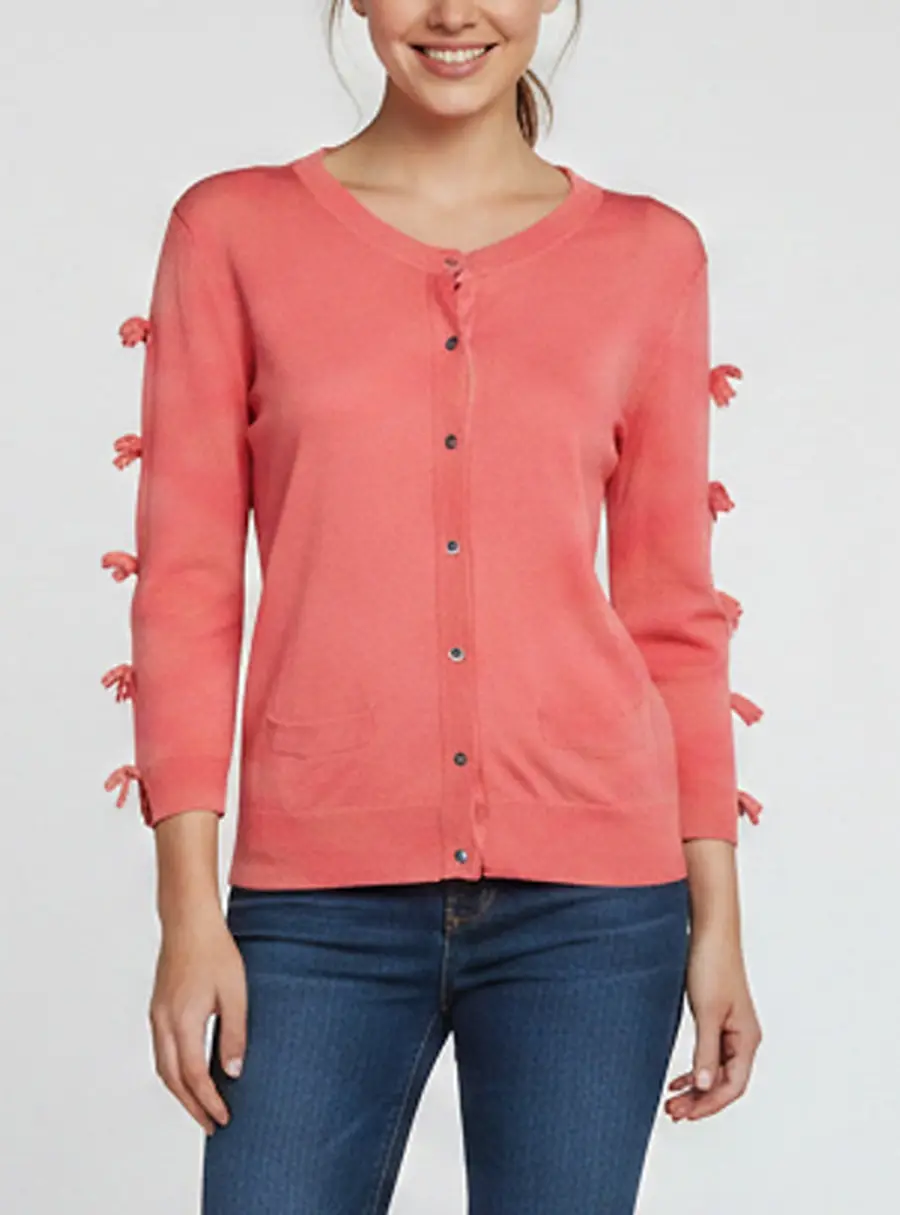 Elisabetta Franchi Pink Knit Button Front Cardigan M