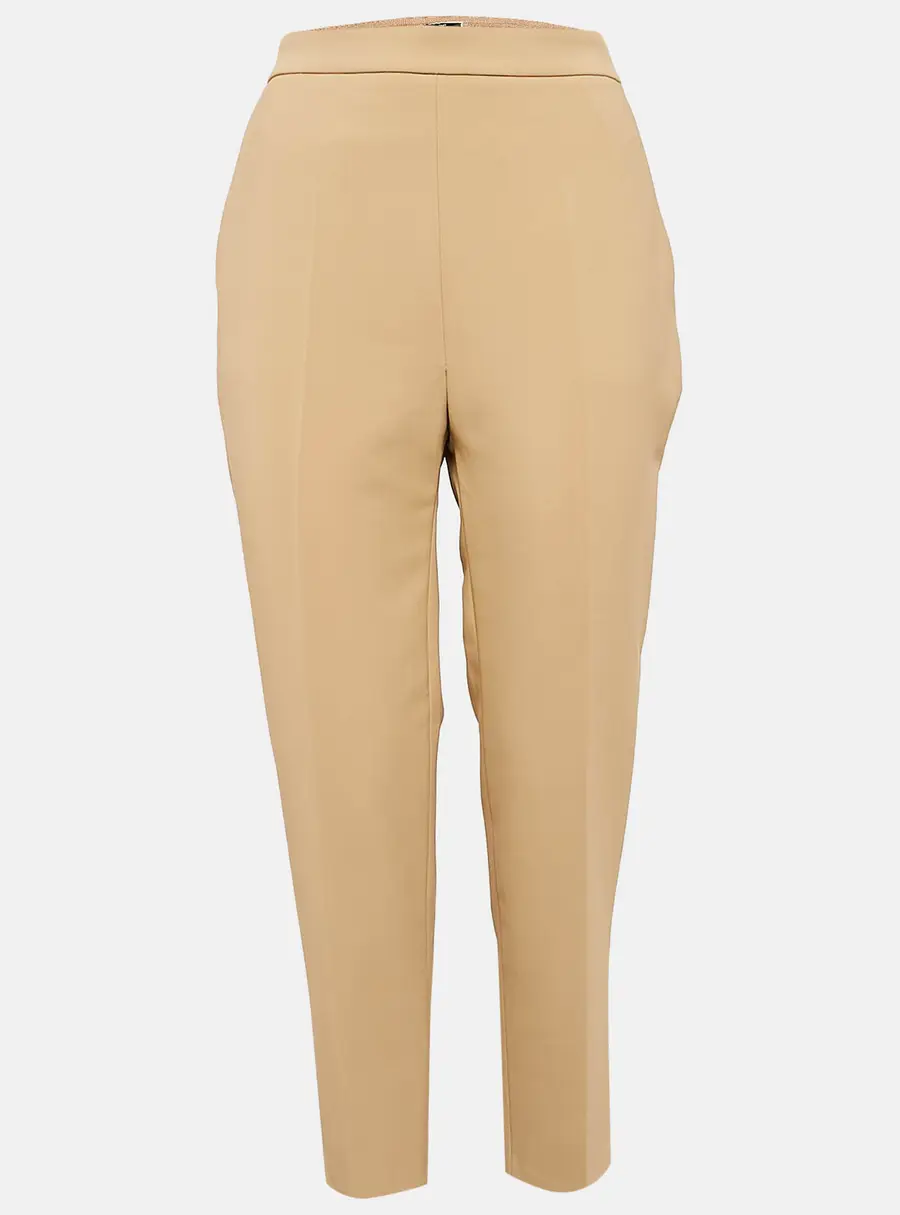 Elisabetta Franchi Brown Crepe Button Detail Trousers M