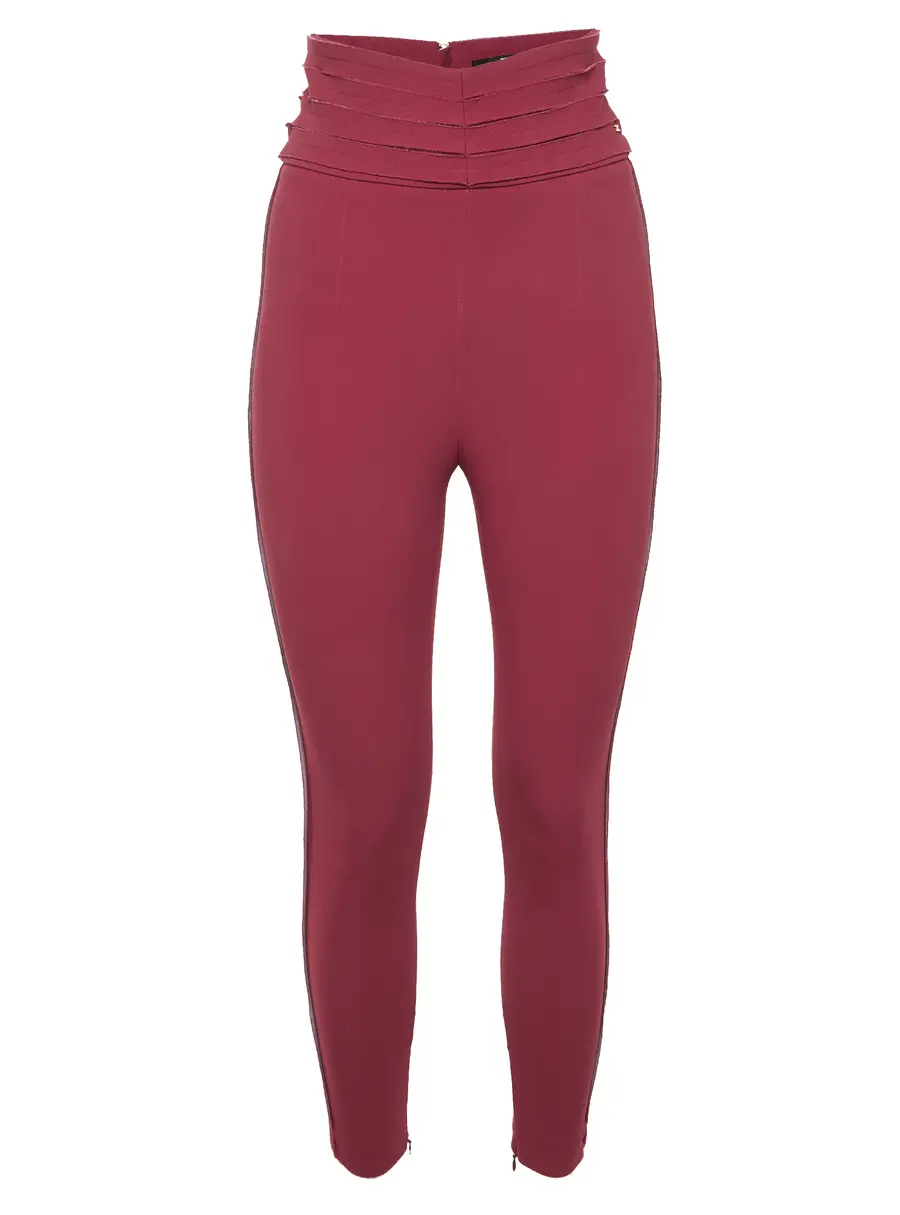 Elisabetta Franchi Melograno Crepe High Waist Trousers M
