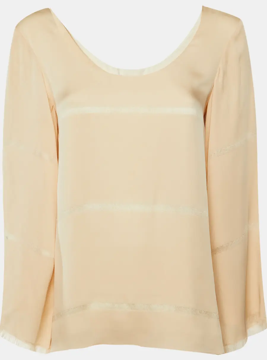 Elisabetta Franchi Beige Silk JesperTop XS