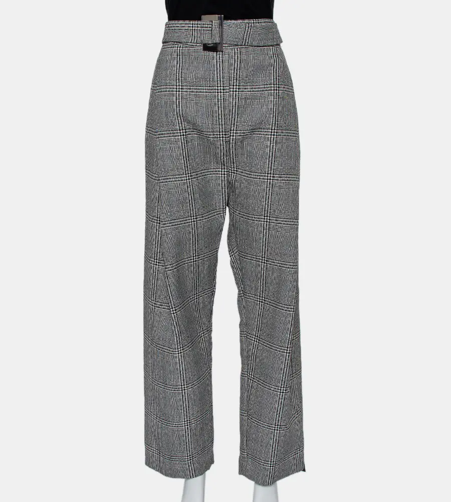 Ellery Monochrome Wool High Rise Kool Aid Belted Trousers M